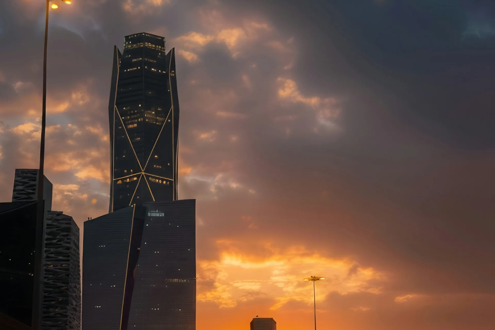 Riyadh skyline at dusk